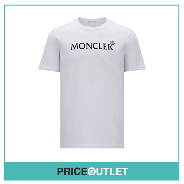 Moncler Patch Logo T-Shirt - White - Size L - BRAND NEW WITH TAGS