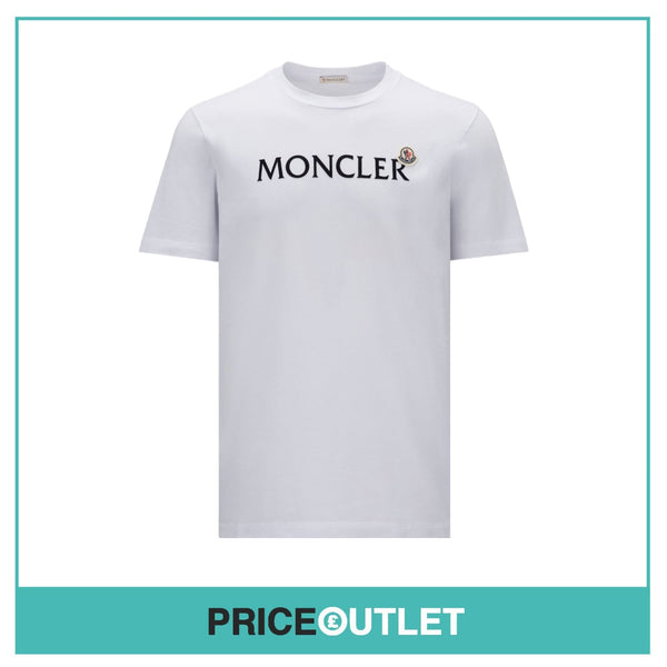 Moncler Patch Logo T-Shirt - White - Size M - BRAND NEW WITH TAGS