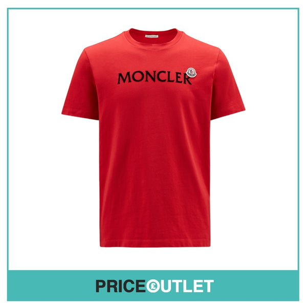 Moncler Patch Logo T-Shirt - Red - Size XL - BRAND NEW WITH TAGS