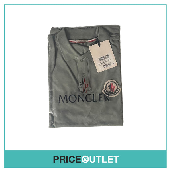 Moncler Patch Logo Polo Shirt - Green - Size S - BRAND NEW WITH TAGS