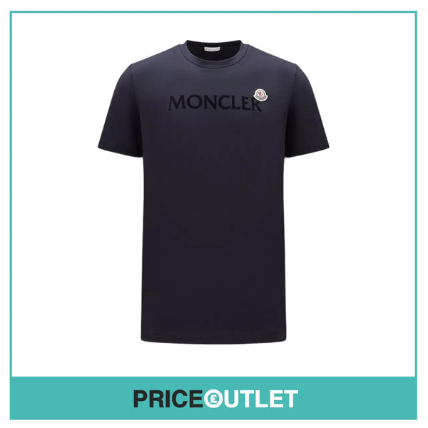 Moncler Patch Logo T-Shirt - Navy - Size S - BRAND NEW WITH TAGS