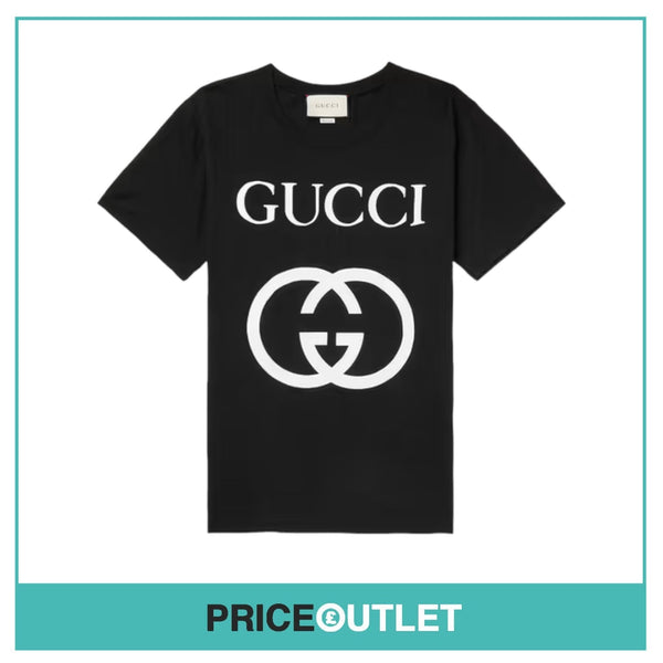 Gucci - Black Logo Print T-Shirt - Size L - BRAND NEW WITH TAGS