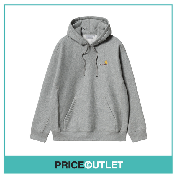 Carhartt WIP Hooded American Script Sweat - Grey Heather - BRAND NEW WITH TAGS