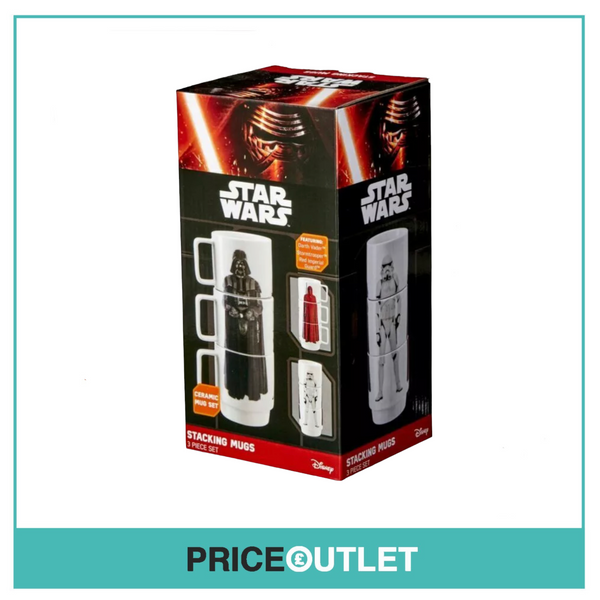 3 Piece Stacking Mug Set! Star Wars - Darth Vader / Stormtrooper / Red Imperial Guard