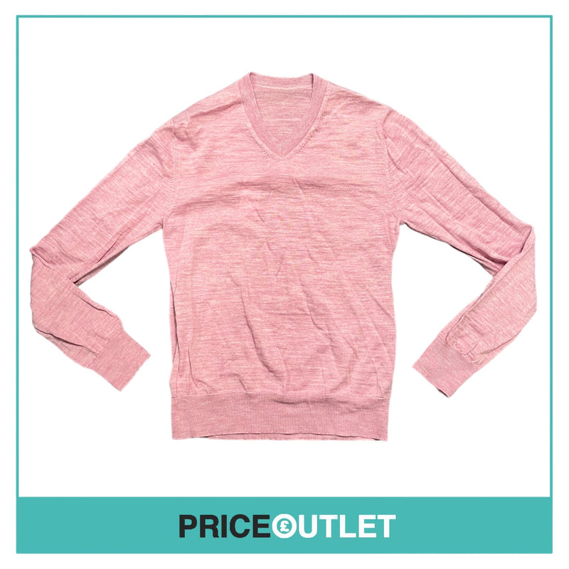 Comme des Garçons - Mens Dusty Pink V Neck Knit Jumper - Size M - BRAND NEW WITH TAGS