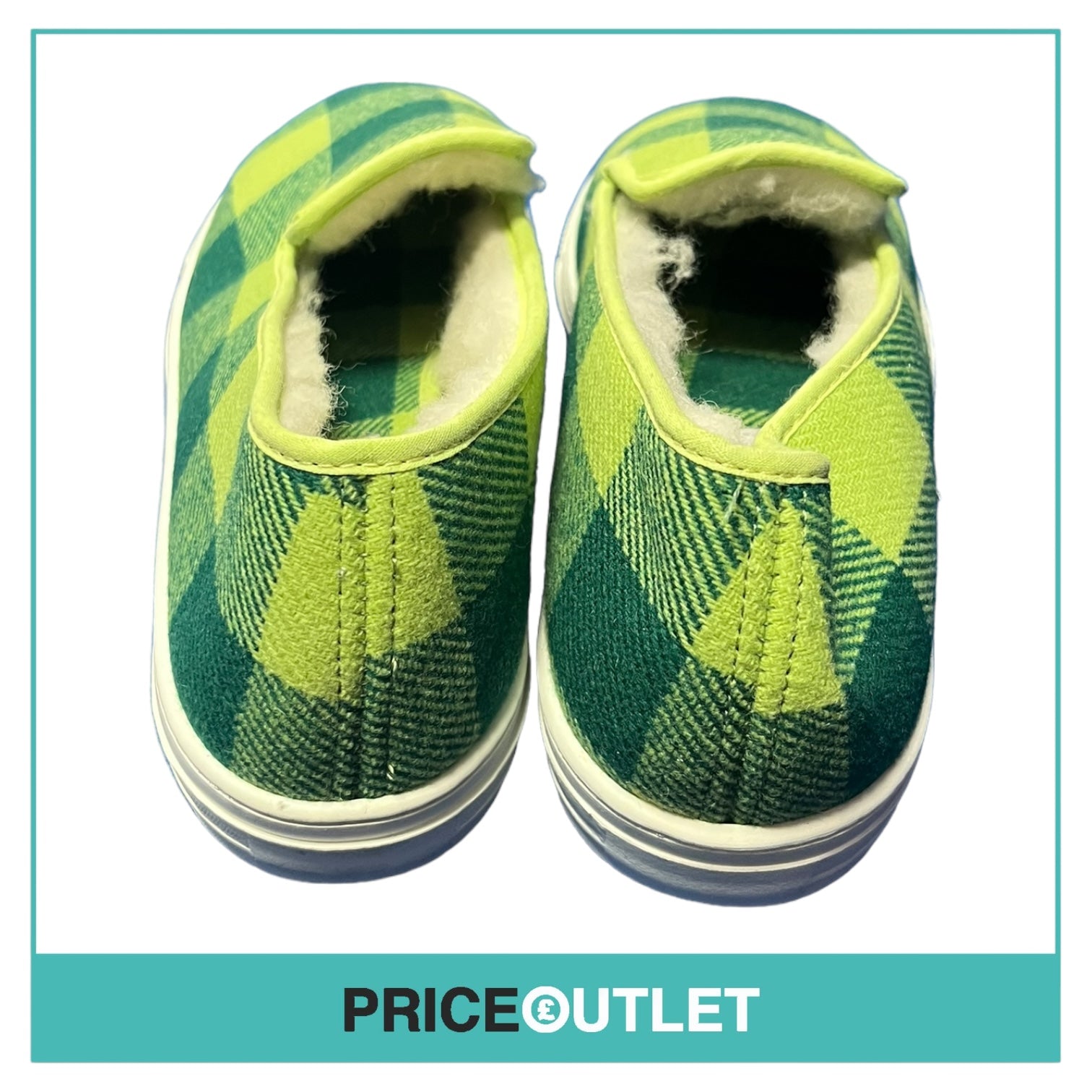 Taise By Souts - Mens Green Check Slip-On Pumps - Size 42 - BRAND NEW