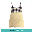 Christopher Kane - White Dress with Navy Gingham Top -  Size M - BRAND NEW WITH TAGS