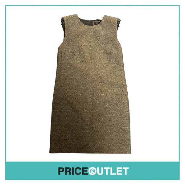 Giambattista Valli - Grey Dress with Embellished Padded Shoulders - Size S - BRAND NEW WITH TAGS
