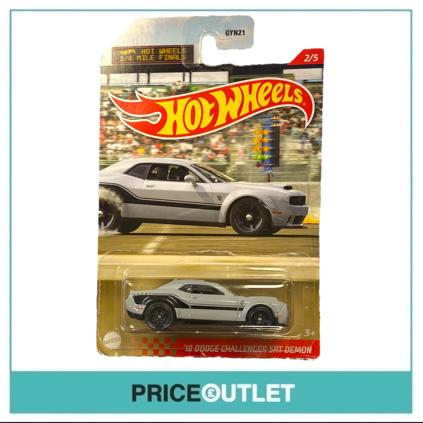 Hot Wheels - '18 Dodge Challenger SRT Demon (Grey) - Damaged Box
