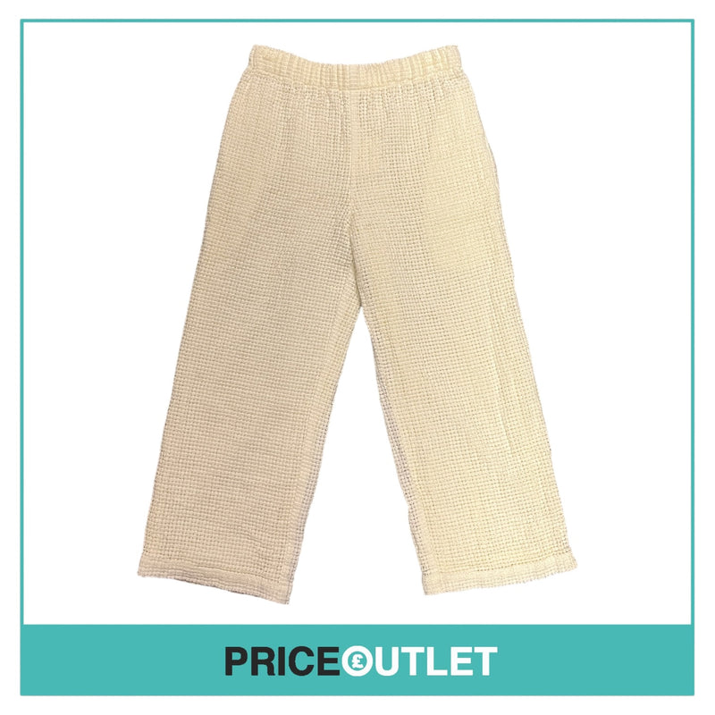 Comme des Garçons - White Flower Textured Cropped Trousers - Size S - BRAND NEW WITH TAGS