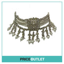 Dhiral's Creations - Silver and Green Earrings, Choker and Headpiece Jewellery Set - BRAND NEW IN BAG