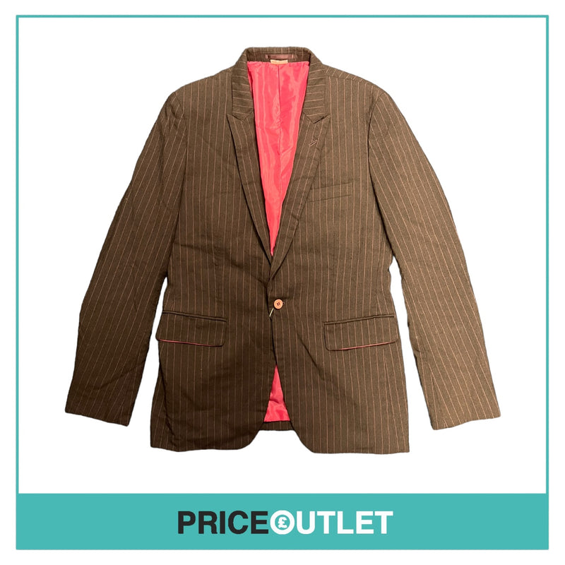 Comme des Garçons Homme Plus Ever Green - Grey and Pink Pinstripe Blazer - Size L - BRAND NEW WITH TAGS