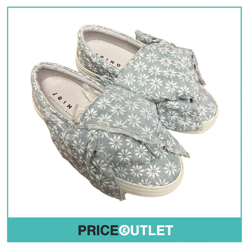 Joshua Sanders - Blue and White Daisy Print Bow Shoes - Size 36 - BRAND NEW WITH TAGS