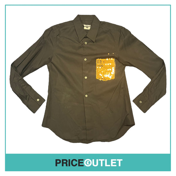 Comme des Garçons Black - Ladies Black Shirt with Gold Sequin Pocket - Size S - BRAND NEW WITH TAGS