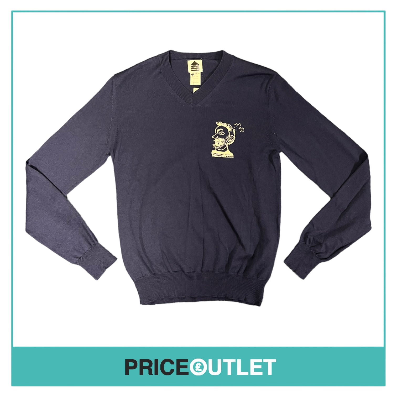 Dover Street Market - Mens Navy V Neck Jumper - Size S - BRAND NEW WITH TAGS