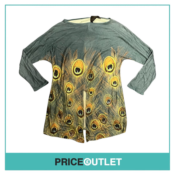 Giambattista Valli - Teal Peacock Feather Jumper - Size 42 - BRAND NEW WITH TAGS