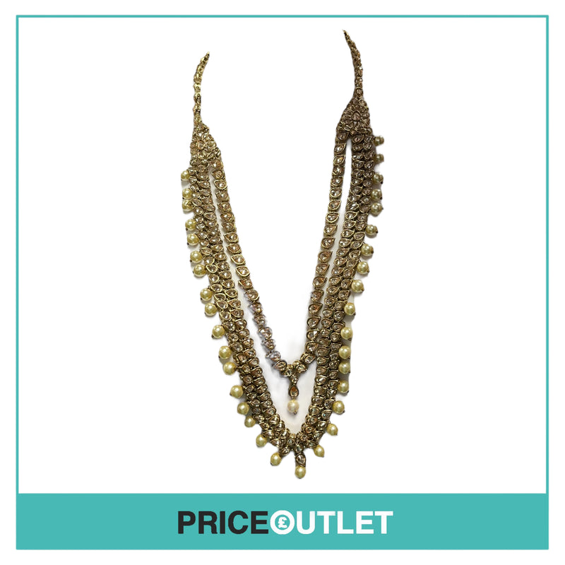 Dhiral's Creations - Gold Necklace, Bracelet/Ring and Headpiece Jewellery Set - BRAND NEW IN BAG