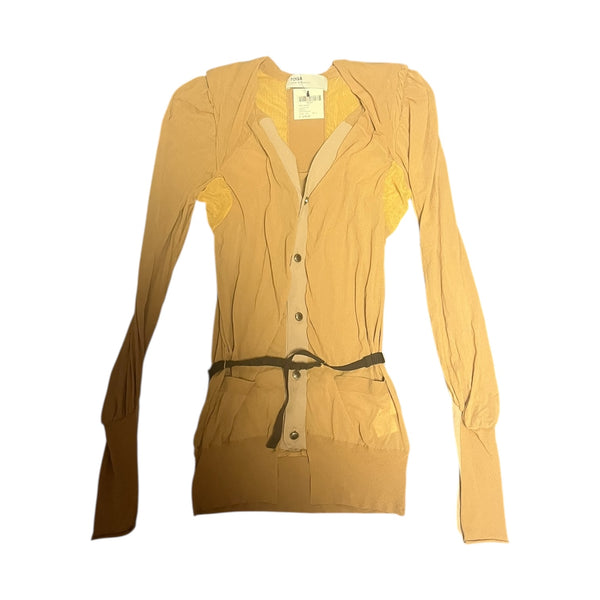 Toga - Brown Cardigan with Black Belt - Size 2 - BRAND NEW WITH TAGS