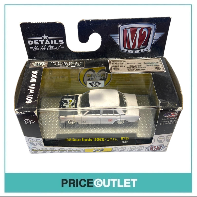 M2 Machines Mooneyes - 1969 Datsun Bluebird 1600SSS (White) - Damaged Box