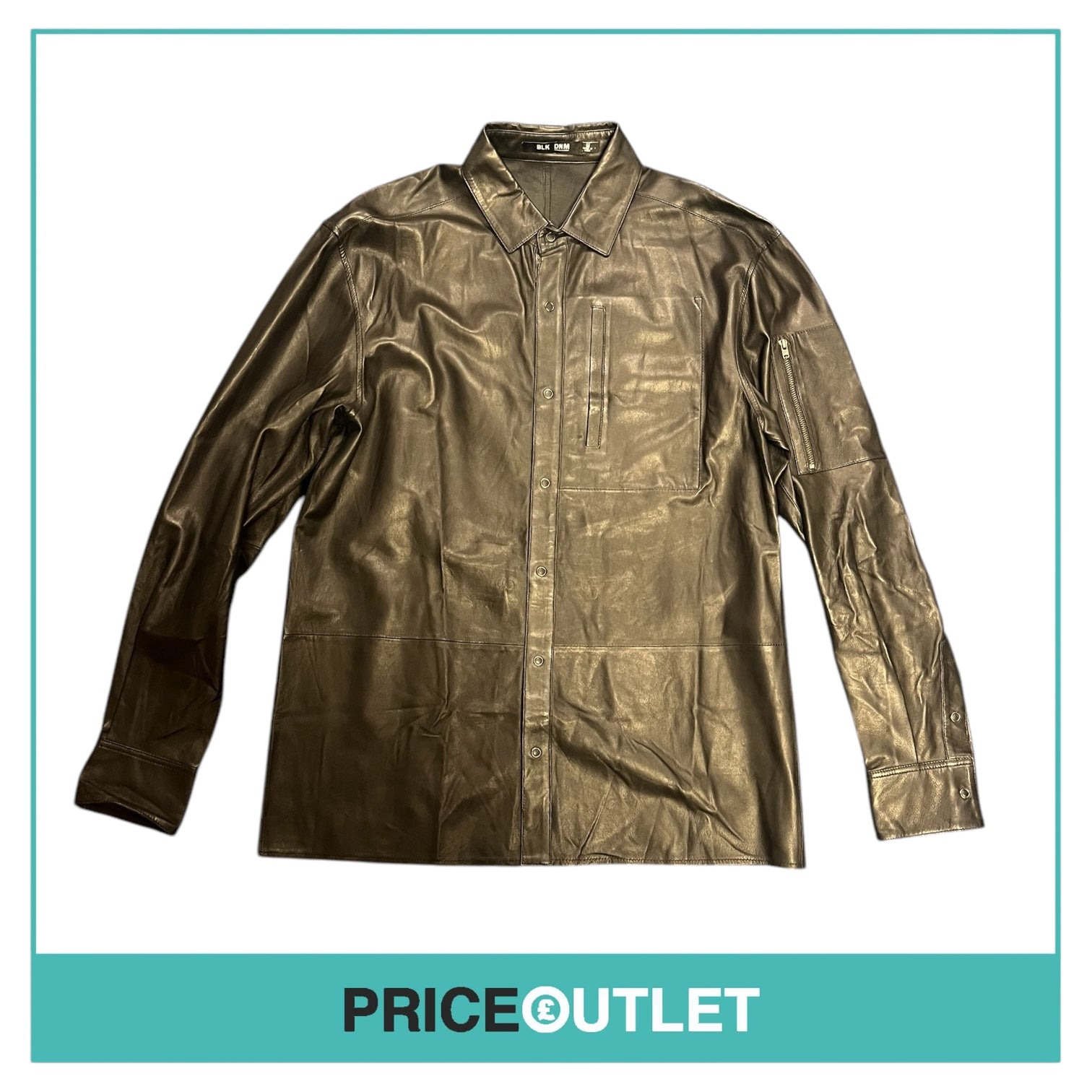 BLK DNM - Black Leather Shirt - Size M - BRAND NEW