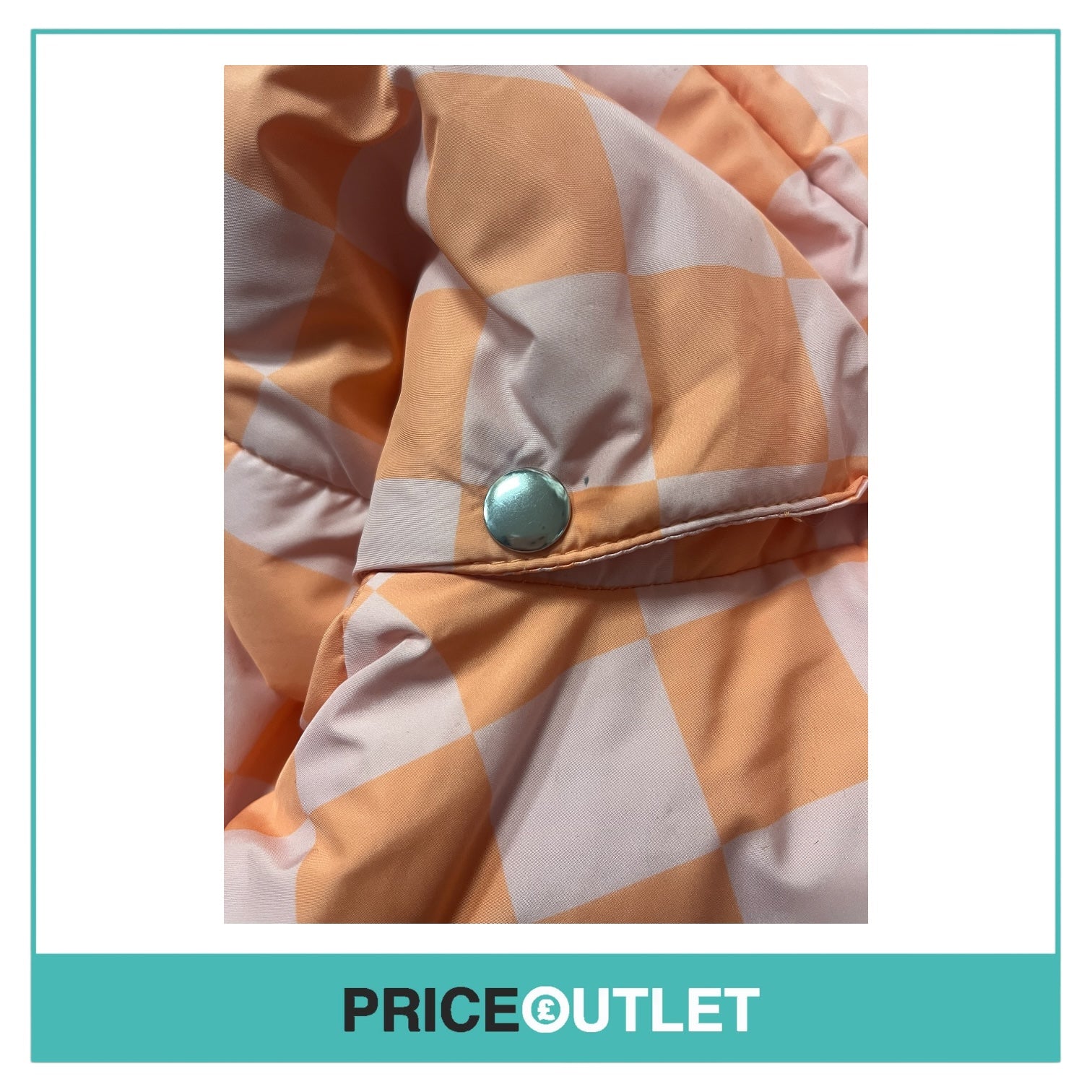 The Ragged Priest - Orange and Pink Checkerboard Puffer Jacket - Size M - BRAND NEW