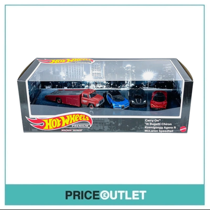 Hot Wheels Premium - Bugatti, Koenigsegg, McLaren & Carry On Collector's Set
