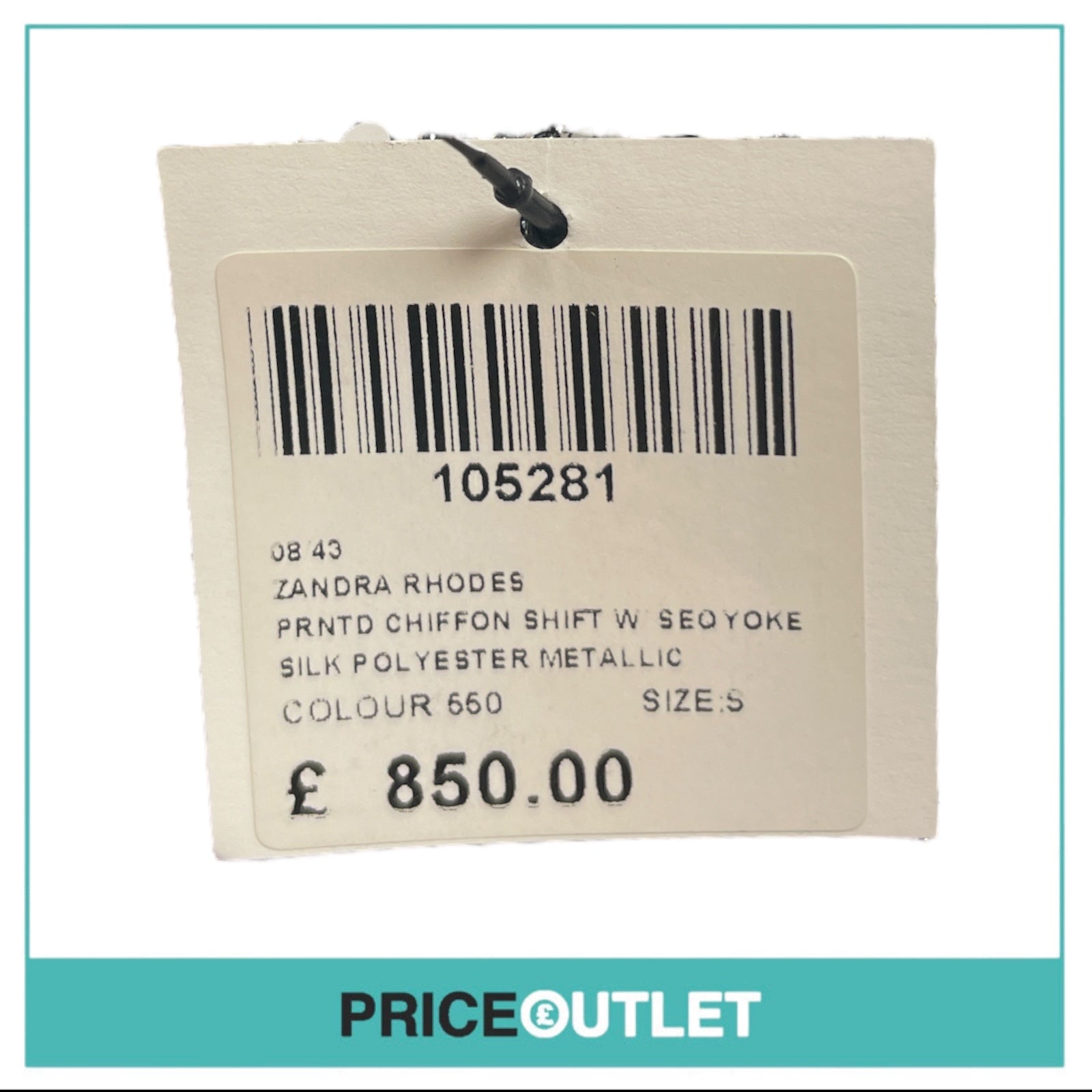 Zandra Rhodes - Floral Dress with Silver Sequins - Size S - BRAND NEW WITH TAGS