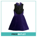 Christopher Kane - Black and Purple Velvet Dress with Collar - Size 8 - BRAND NEW WITH TAGS