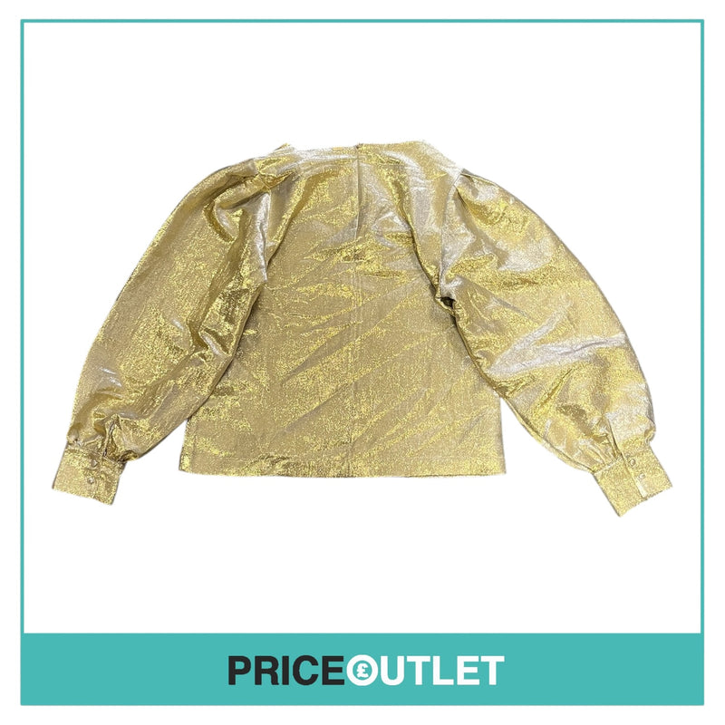 Pom Amsterdam - Stardust Gold Longsleeve Top - Size 42 - BRAND NEW WITH TAGS