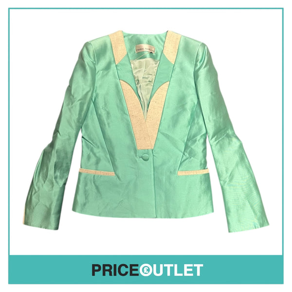 Prabal Gurung - Turquoise Blazer with Lapel Detailing - Size 4 - BRAND NEW WITH TAGS