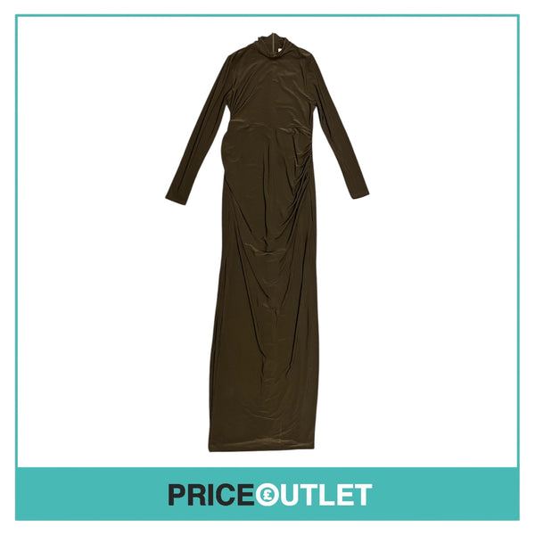 Club L  London - Alejandra Black Maternity Long Sleeve High Neck Maxi Dress - Size 10 - BRAND NEW WITH TAGS