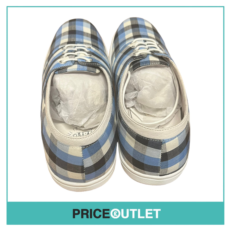 F-Troupe - Blue Check Canvas Shoes - Size 45 - BRAND NEW WITH TAGS