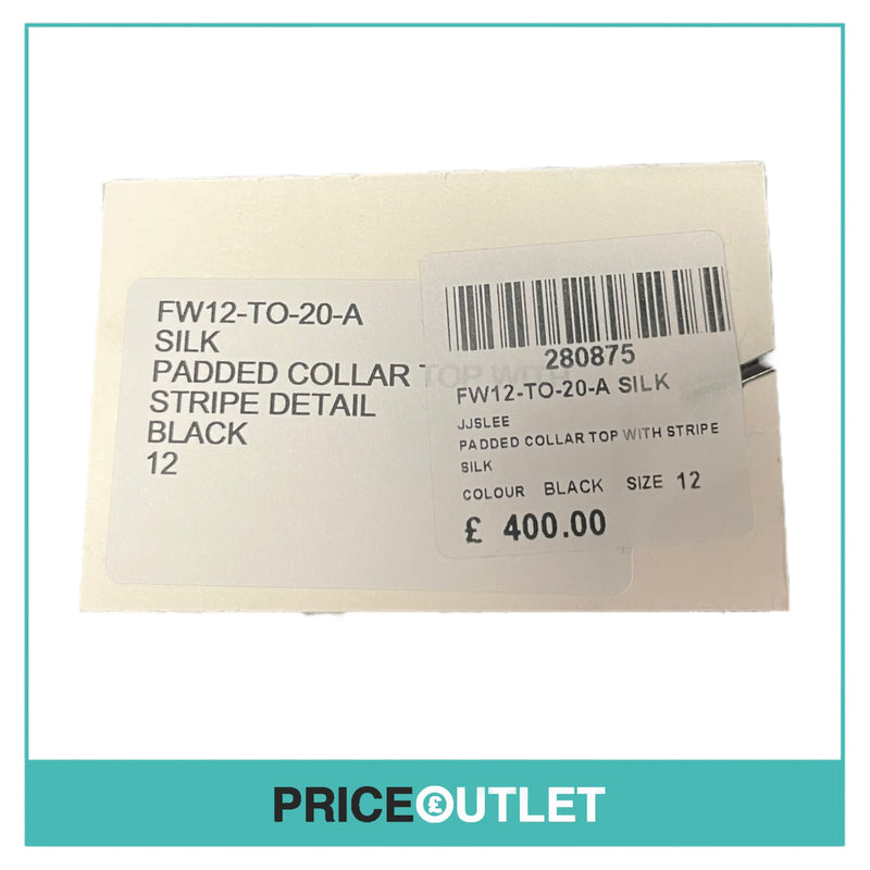 JJSLEE - Black Padded Collar Top - Size 12 - BRAND NEW WITH TAGS