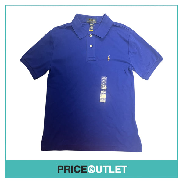 Ralph Lauren - Boys Blue Soft Cotton Polo Shirt - Size M (10-12) - BRAND NEW WITH TAGS