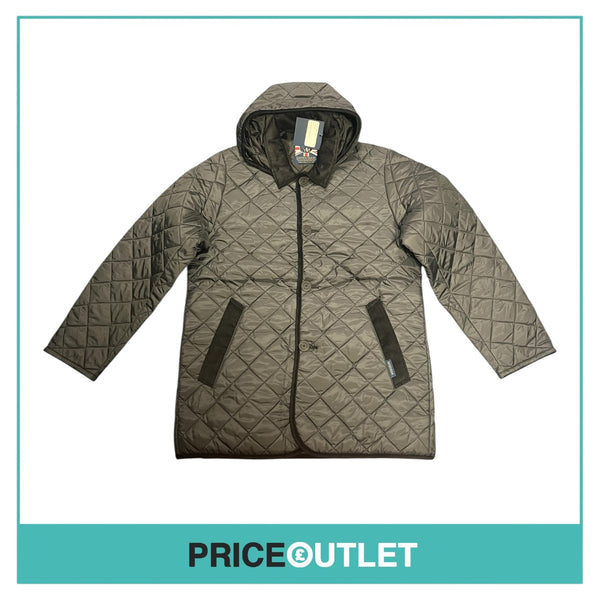 Lavenham - Mens Black Quilted Coat with Hood - Size L - BRAND NEW WITH TAGS