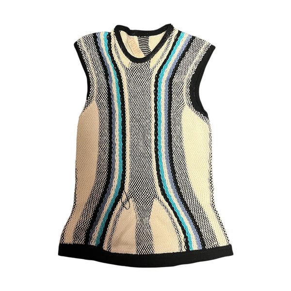 Peter Pilotto - Black Blue and White Knit Vest - Size M - BRAND NEW WITH TAGS