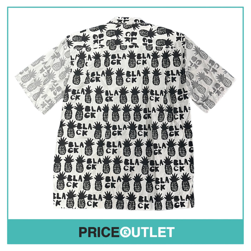 Comme des Garçons Black - Black and White Pineapple Print Shirt with Tartan Pocket - Size S - BRAND NEW WITH TAGS