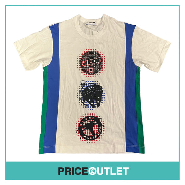 Comme des Garçons Shirt x Star Wars -  Mens T-Shirt with Green and Blue Stripes - Size S - BRAND NEW WITH TAGS