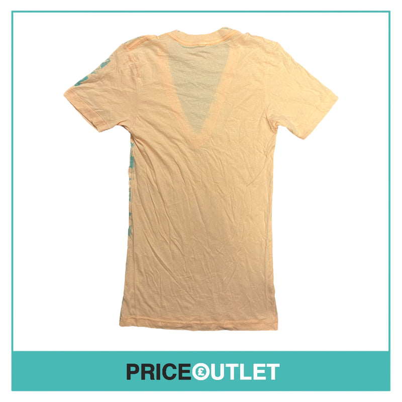 Salvor - Peach and Turquoise Print T-Shirt - Size S - BRAND NEW WITH TAGS