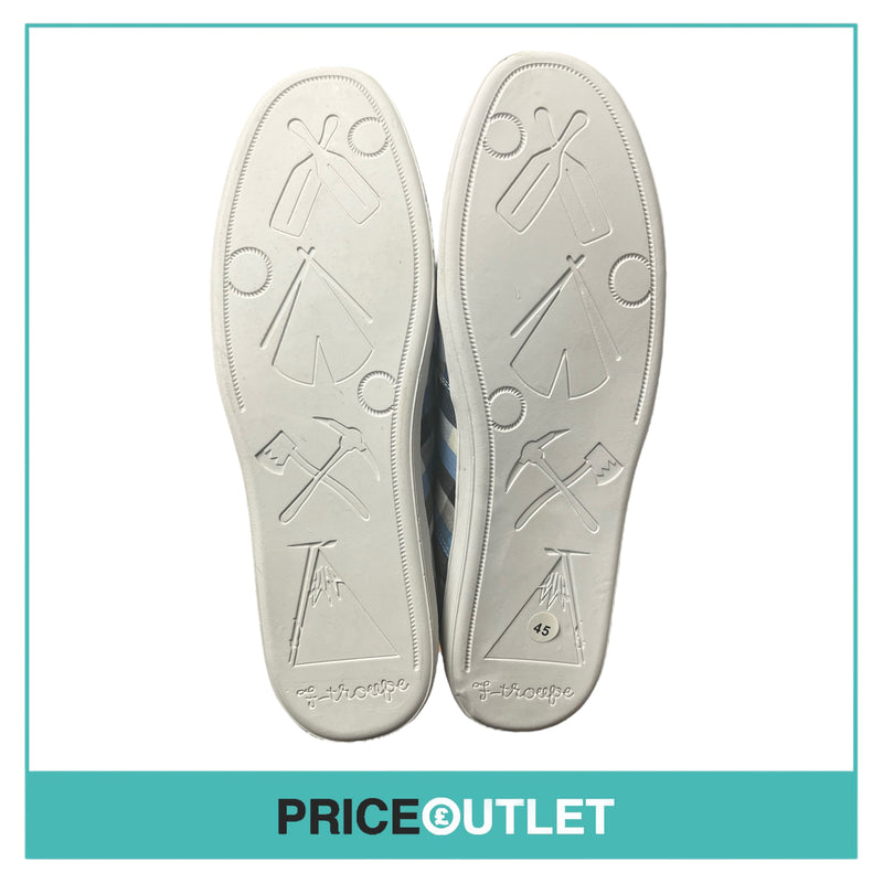 F-Troupe - Blue Check Canvas Shoes - Size 45 - BRAND NEW WITH TAGS