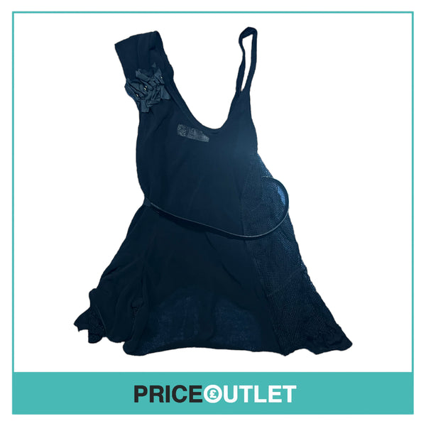 Toga - Black Mesh Top with Belt - Size 1 - BRAND NEW WITH TAGS