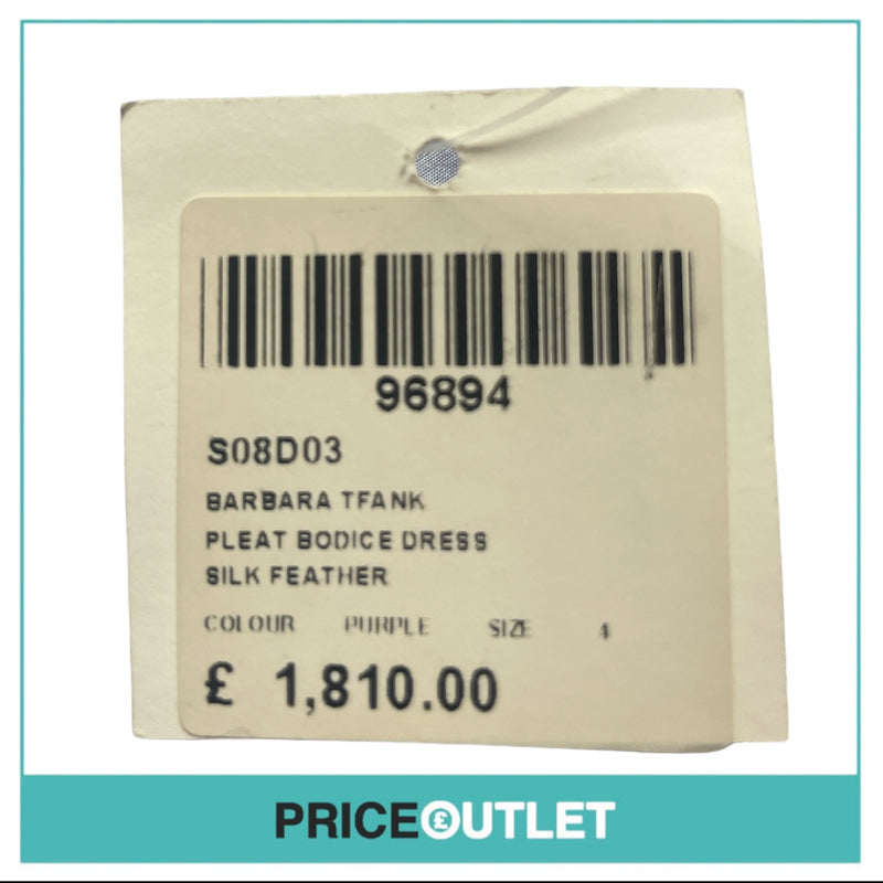 Barbara Tfank - Blue Pleat Bodice Dress - Size 4 - BRAND NEW WITH TAGS