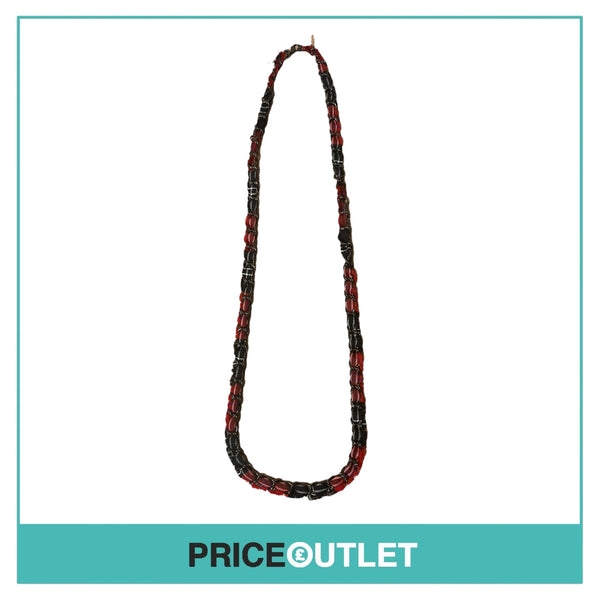 Erickson Beamon - Red and Black Check Chain Necklace - Size L - BRAND NEW WITH TAGS