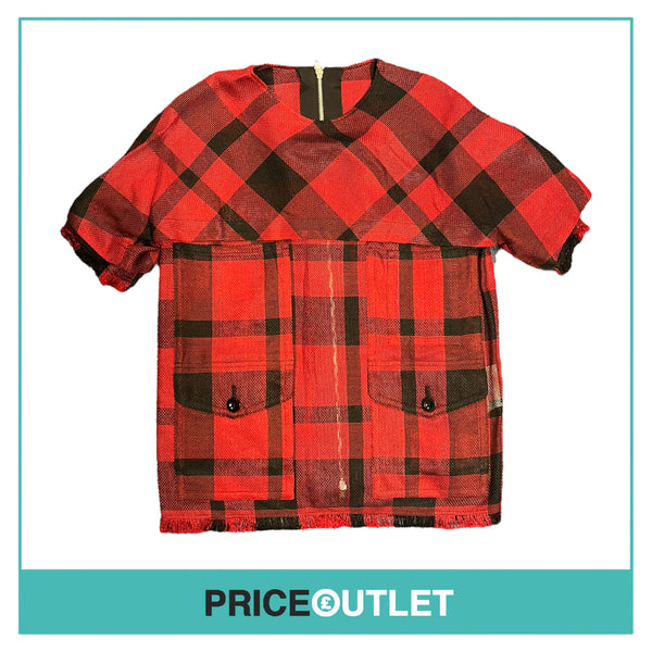 Sacai - Red and Black Tartan Top - Size 3 - BRAND NEW WITH TAGS