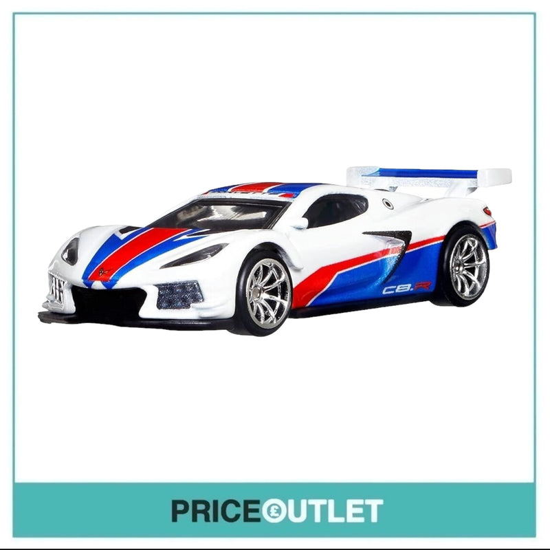 Hot Wheels American Scene - Corvette C8.R (White, Red & Blue) - Damaged Box