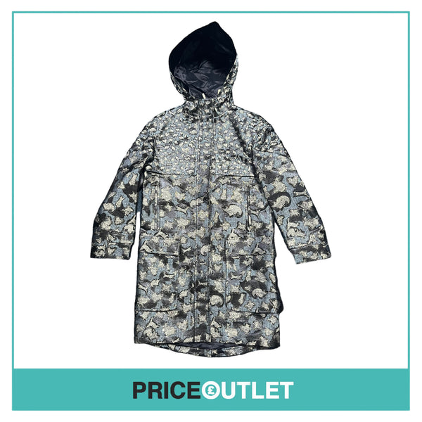 Mary Katrantzou - Blue and Silver Print Coat - Size 6 - BRAND NEW WITH TAGS