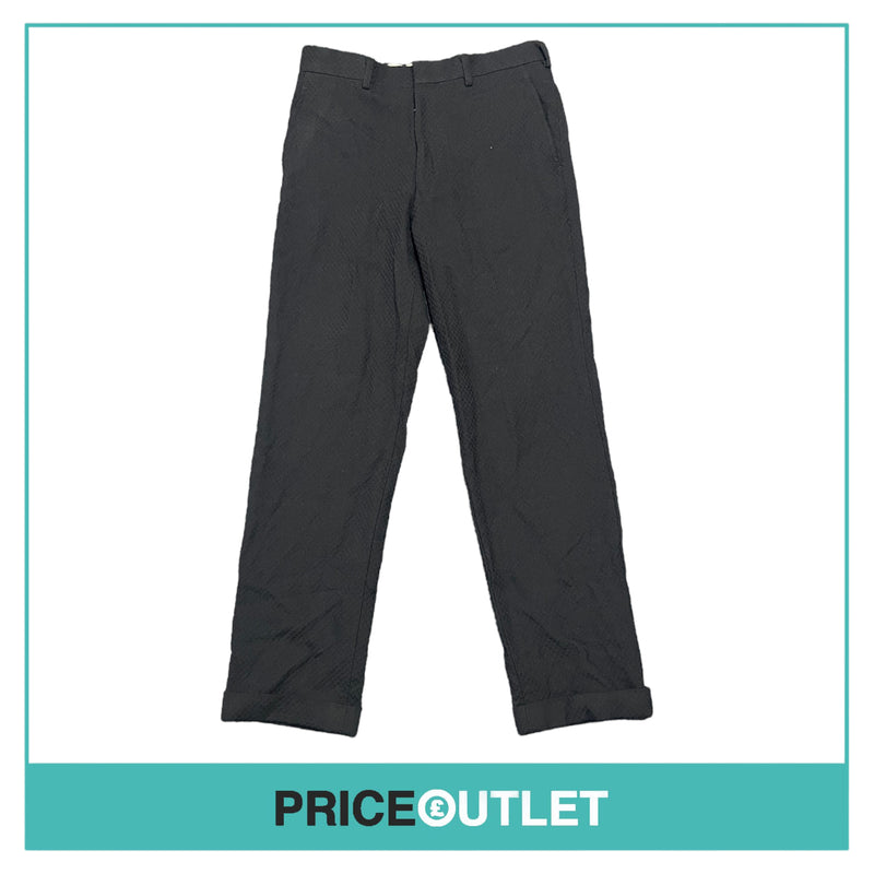 Comme des Garçons Homme Deux - Mens Navy Textured Trousers with Turned Hems - Size S - BRAND NEW WITH TAGS