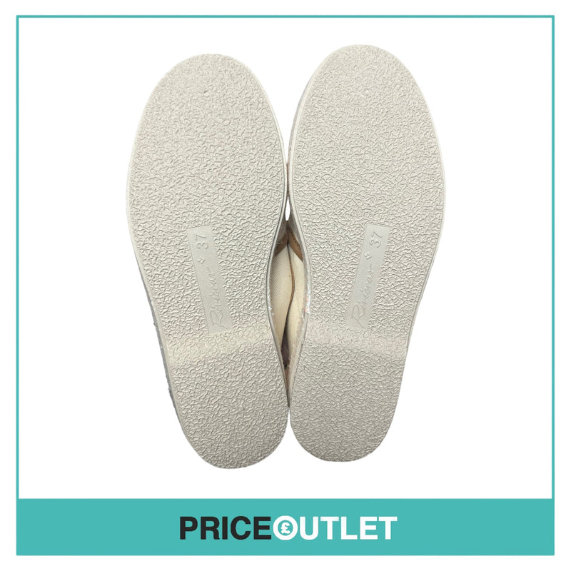 Rivieras - Womens White and Pink Canvas Slip On Shoes - Size 38 - BRAND NEW WITH TAGS