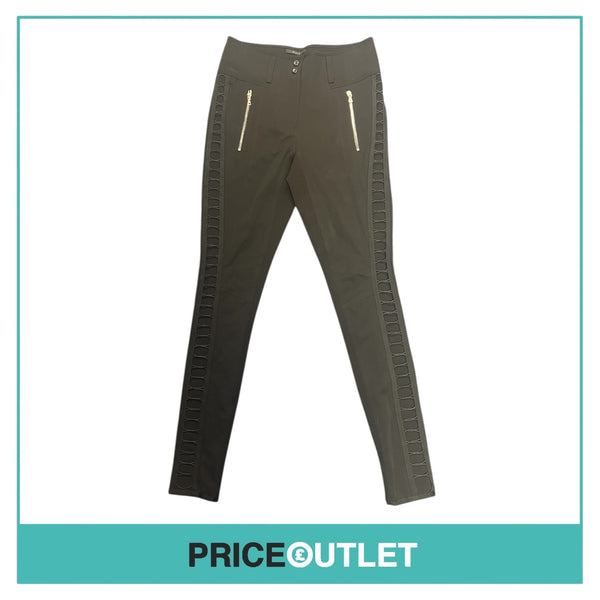 PHI - Black Lace Up Skinny Trousers with Zip Details - Size 6 - BRAND NEW WITH TAGS