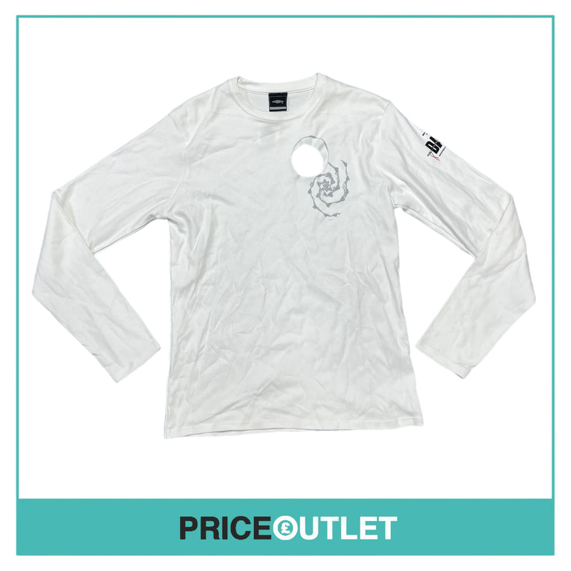 Designers Against Aids - Graphic Long Sleeve Top with Cut Outs - Size M - BRAND NEW WITH TAGS